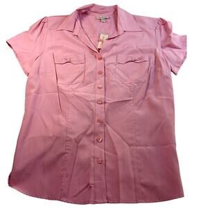 Dress Barn Womens New Lavender Button Down Blouse - Size 1X